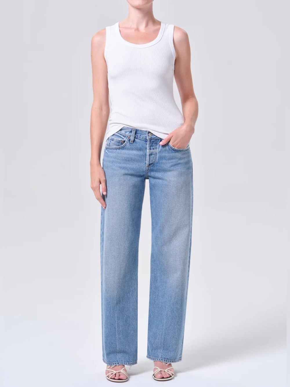 AGOLDE Low Rise Loose Jeans in Vault Medium Wash Size 31